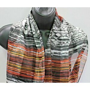 Womens Scarf Neck Wrap Orange Copper Black